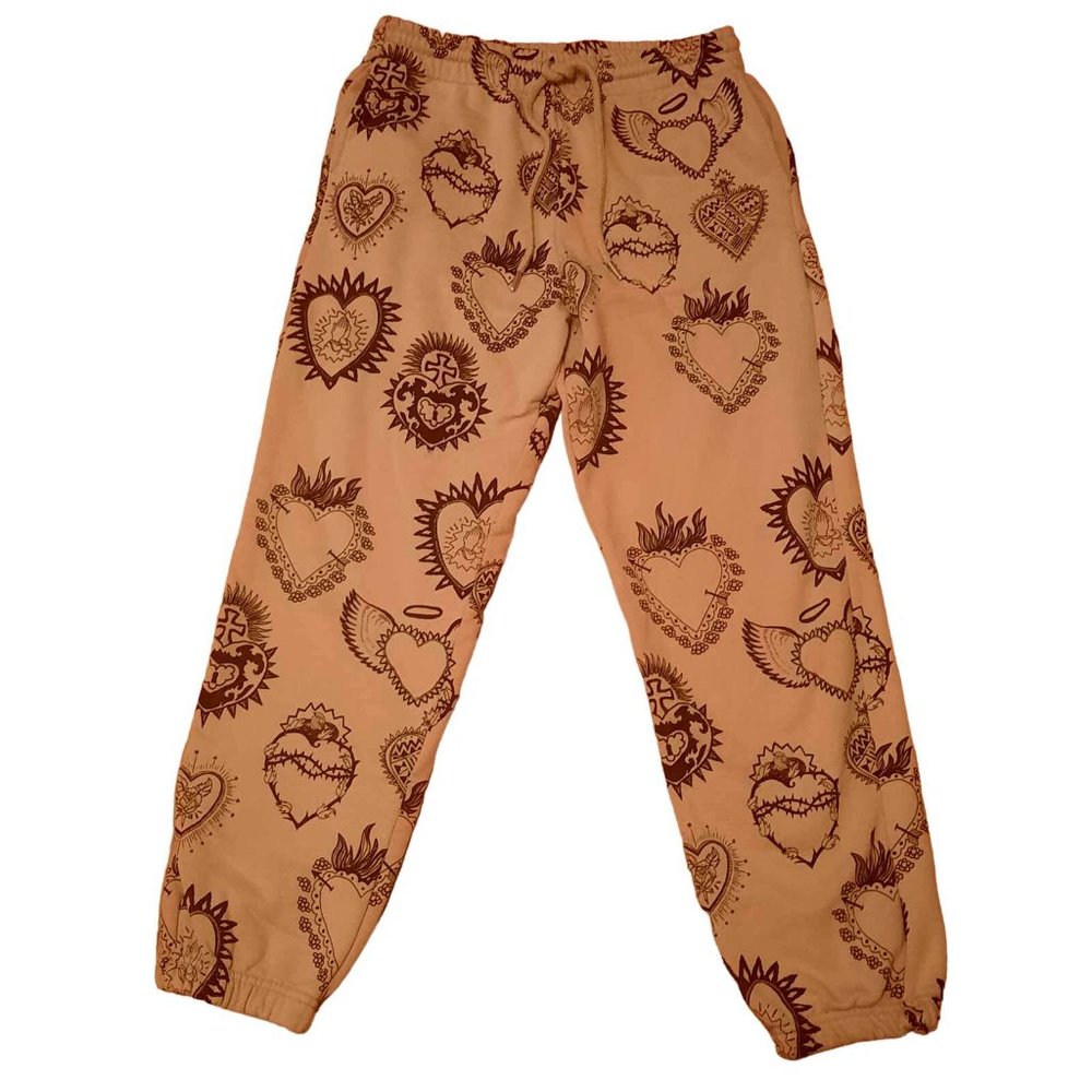 Forever 21 NWOT Sacred Heart Graphic Print 100% Cotton Sweatpants Size L (FF113)